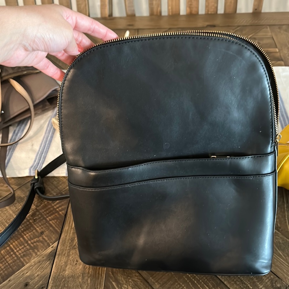 Black backpack purse